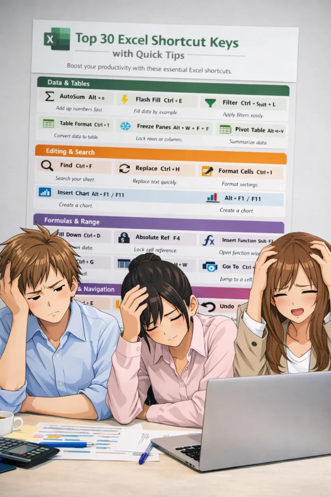 30 Essential Excel Shortcut Keys to Boost Productivity